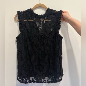 Black lace lily white tank